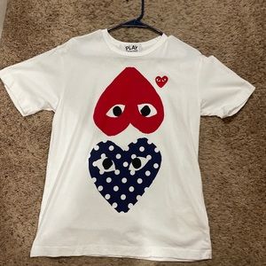 Come Des Garçon two hearts t shirt size L